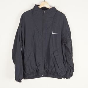 Vintage Nike Black Full Zip Track Jacket Youth Size XL 16 - 18